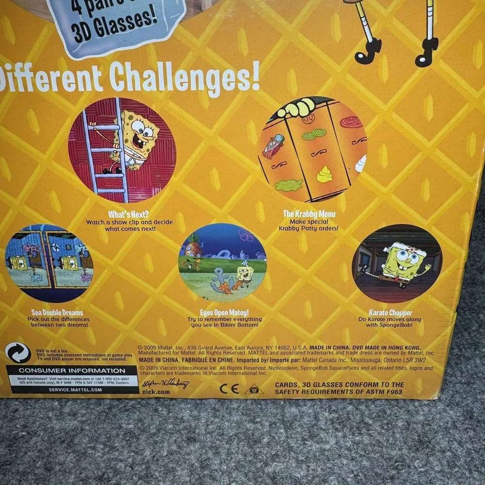Nickelodeon Spongebob Squarepants 3D DVD Games 7 Games to Play NEW SEALED